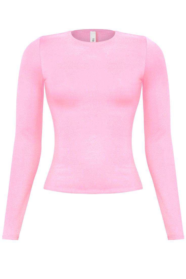 basic top pink long