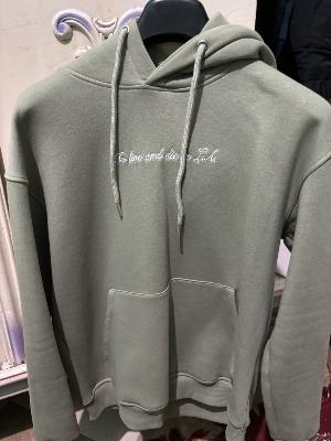 olive color hoodie