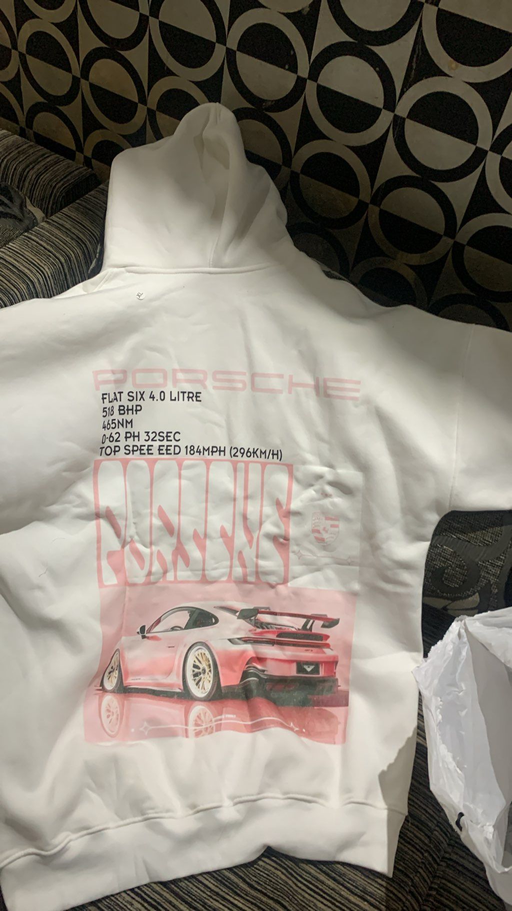 white hoodie XL