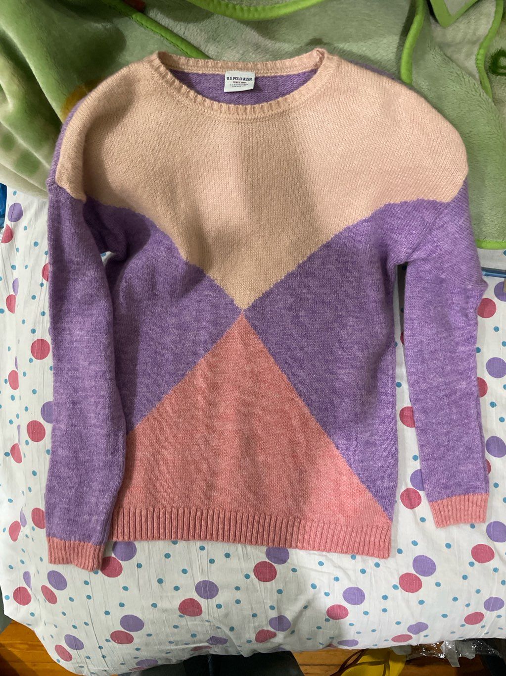 Girl's Salmon Crewneck Sweater