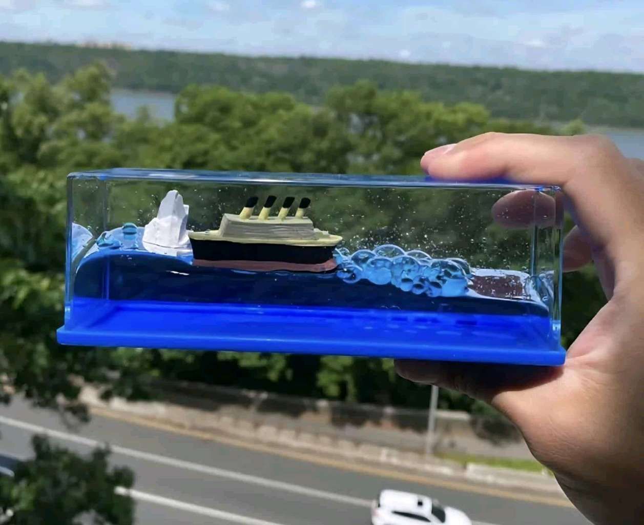 Unsinkable Boat in box titanic
