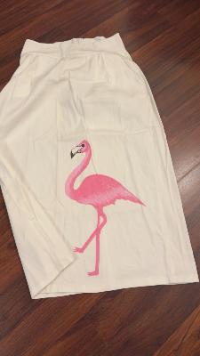 white hand painted skirt