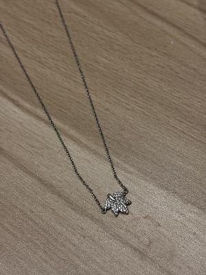 leaf shaped silver necklace
