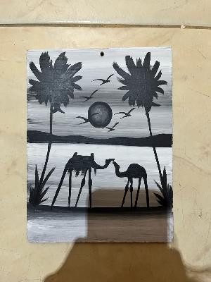 black white wooden wall art