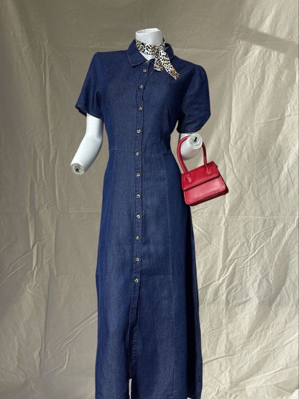 ✨ Attractive Denim Maxi Dress