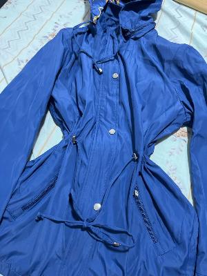long dark blue jacket