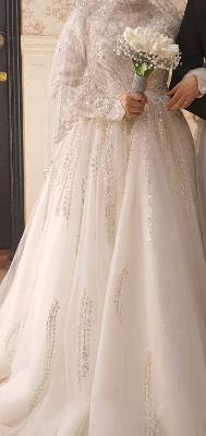a line Turkish wedding dress
