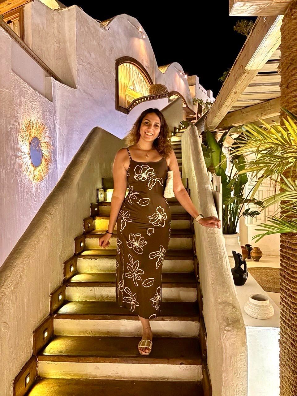 brown trendy dress