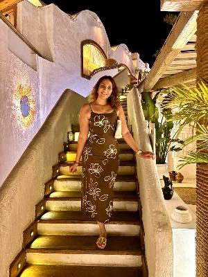 brown trendy dress