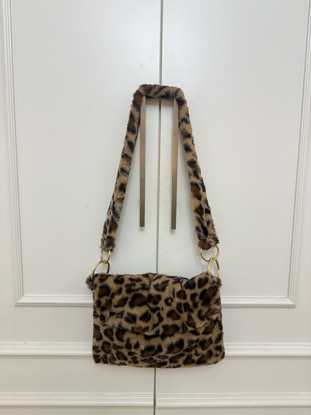 leopard fluffy bag