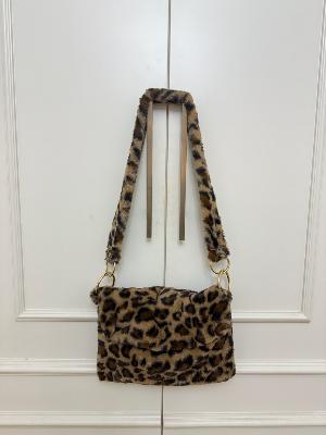 leopard fluffy bag