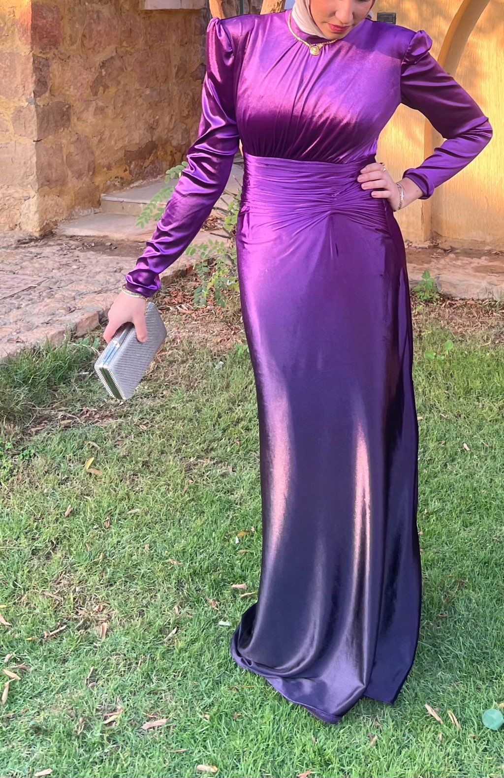 ombre velvet purple dress