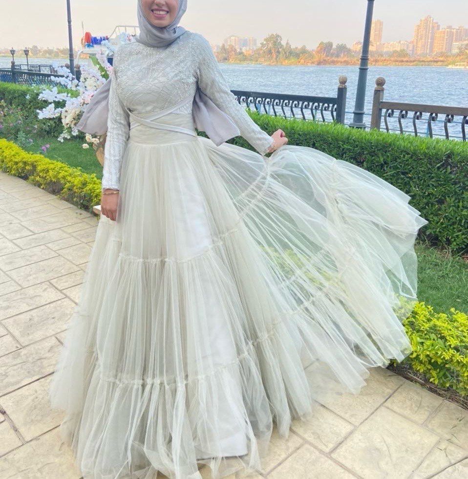 beige evening dress