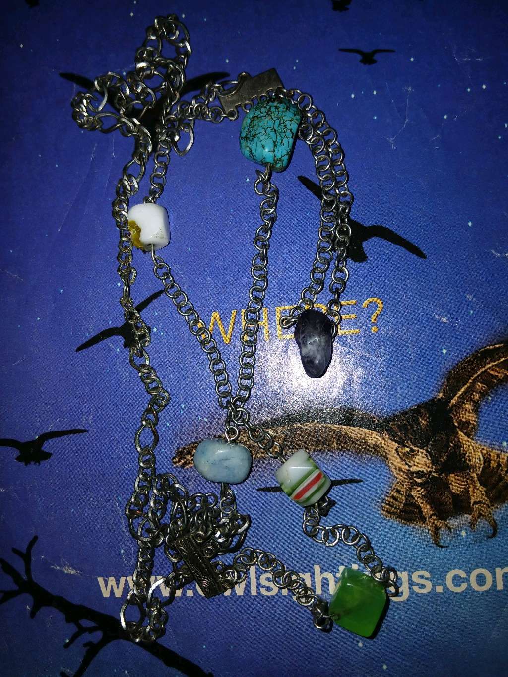 chain necklace with gemstones