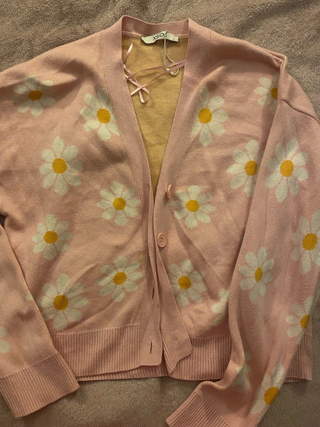pink cardigan