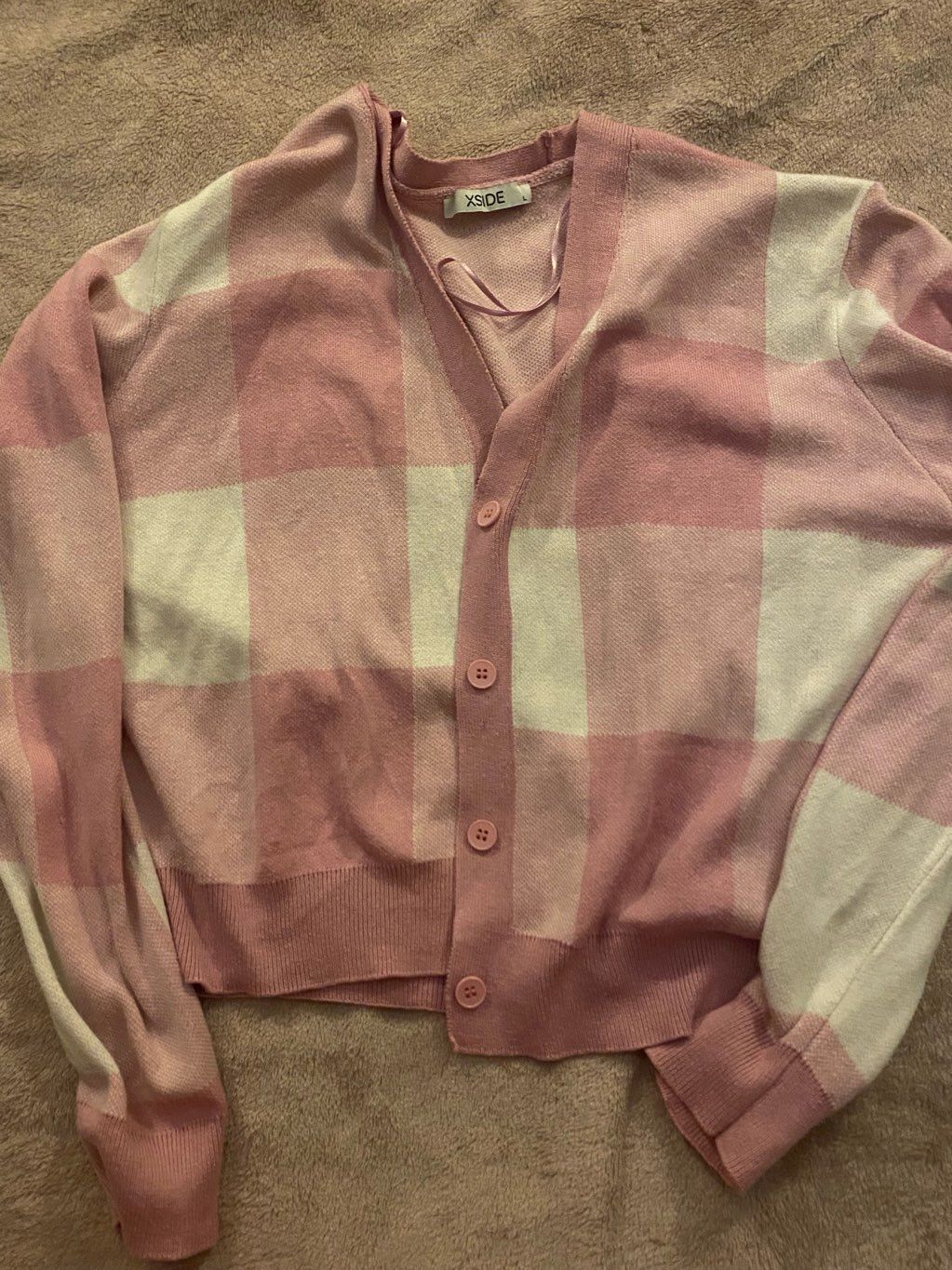 pink cardigan