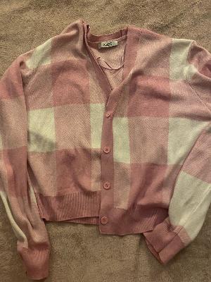 pink cardigan