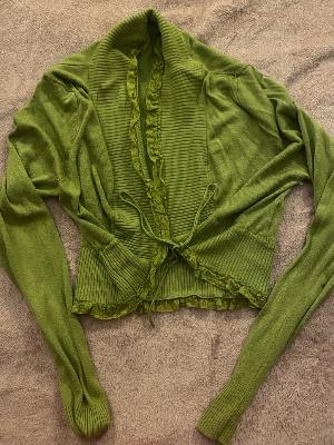 green cardigan