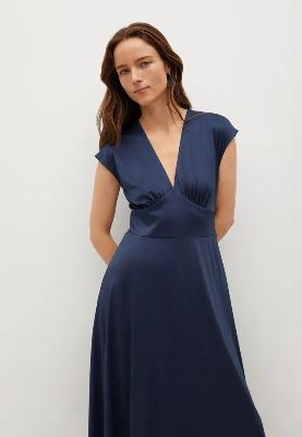 Mango v neck satin dress