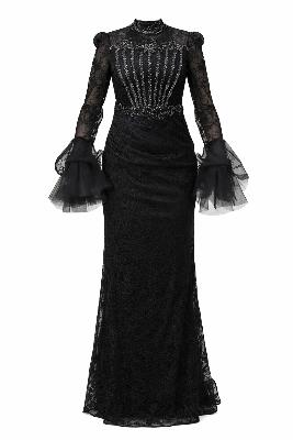 black soiree dress