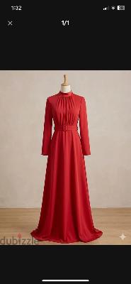 new red dress wore only one ti