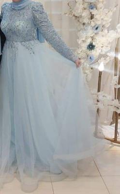 baby blue dress engagment