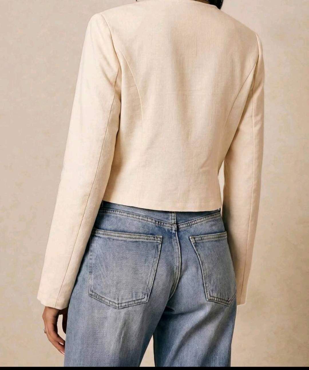 beige blouse with stars