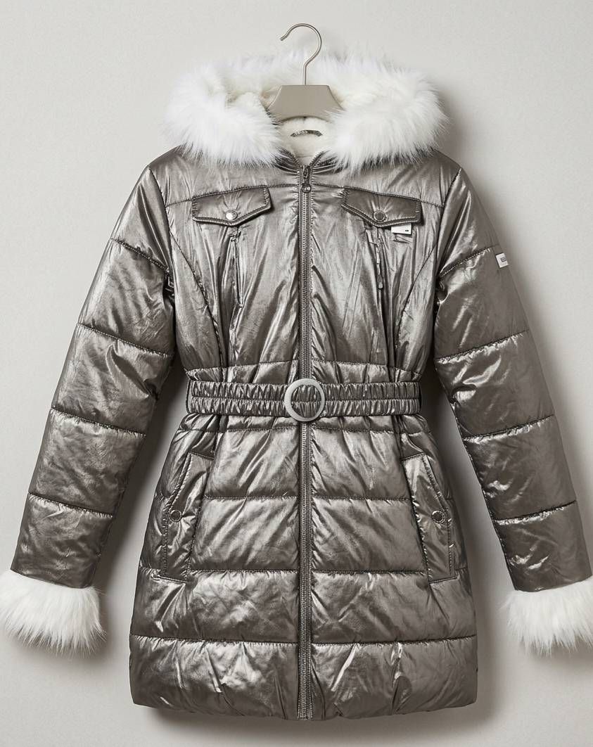 metallic winter coat