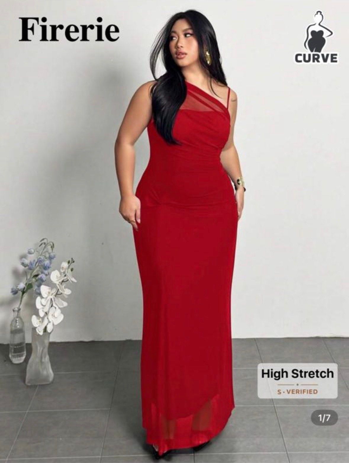 red shein dress