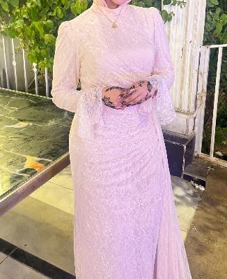 modest pink dress