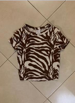 brown zebra baby tee