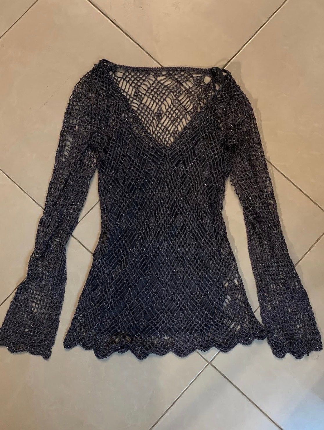 shimmery double layered top