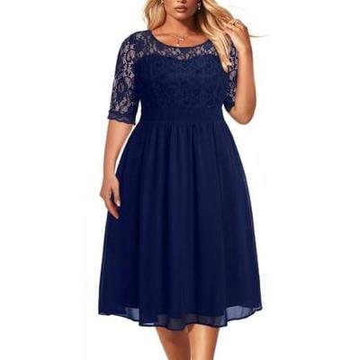 Blue dress with lace