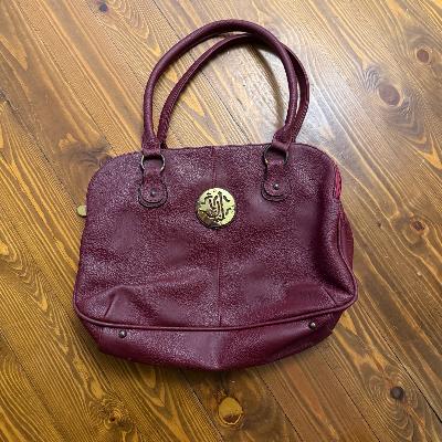 burgandy leather bag