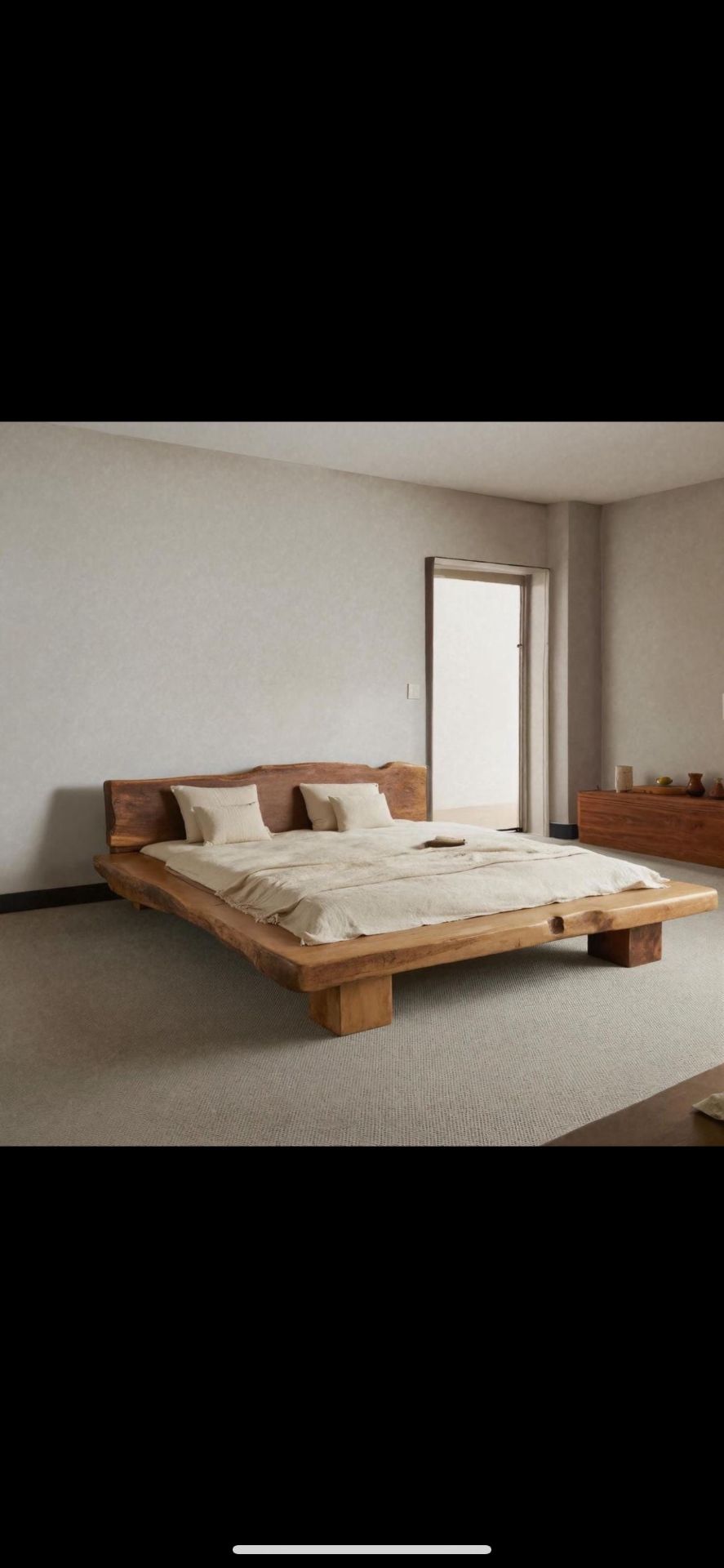 boho bed massive wood