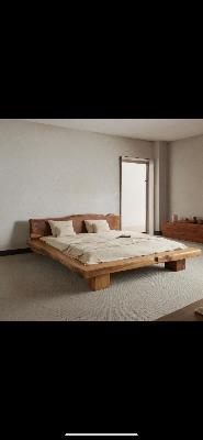 boho bed massive wood