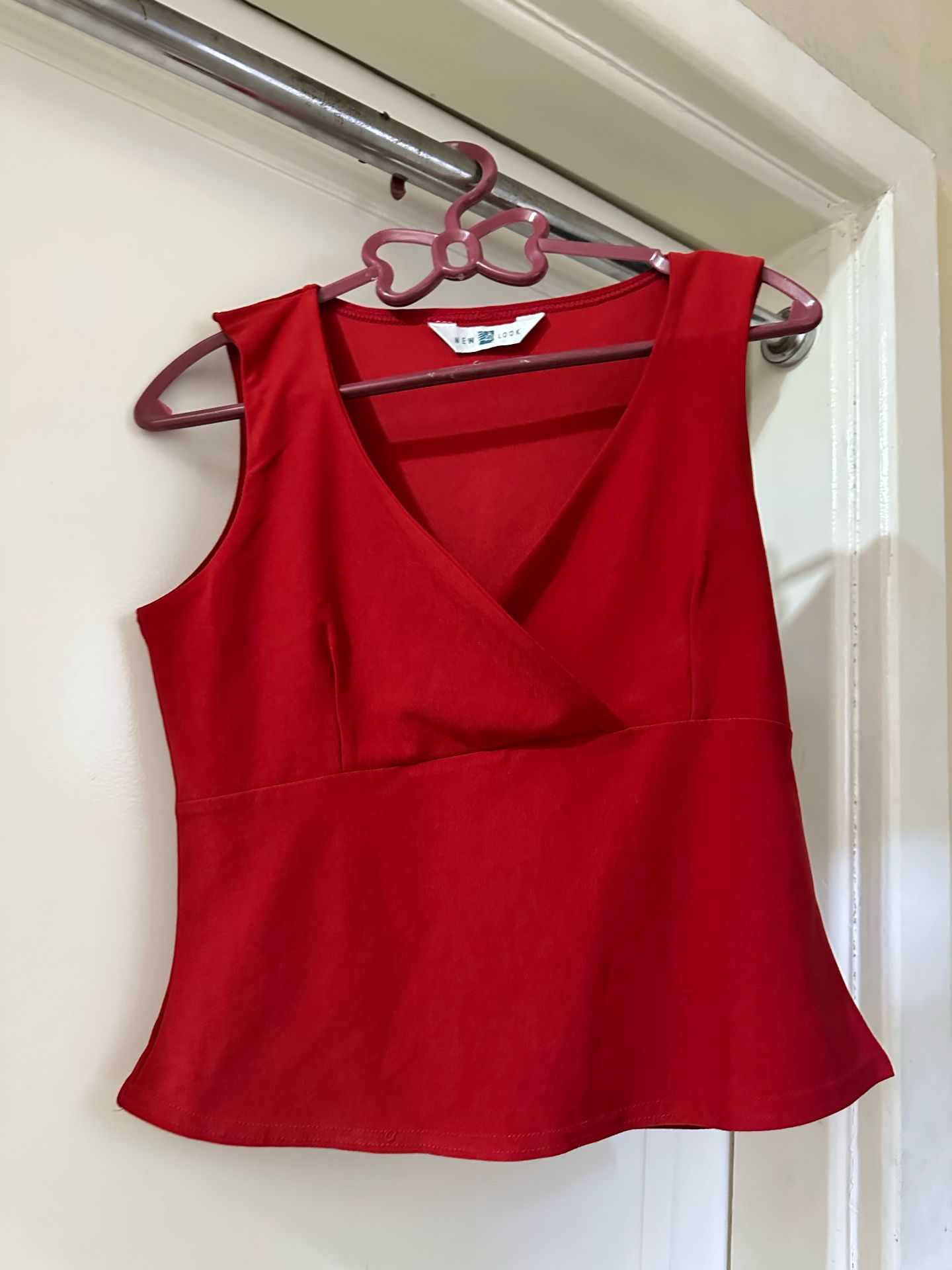 elegant red v-neck top