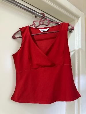 elegant red v-neck top