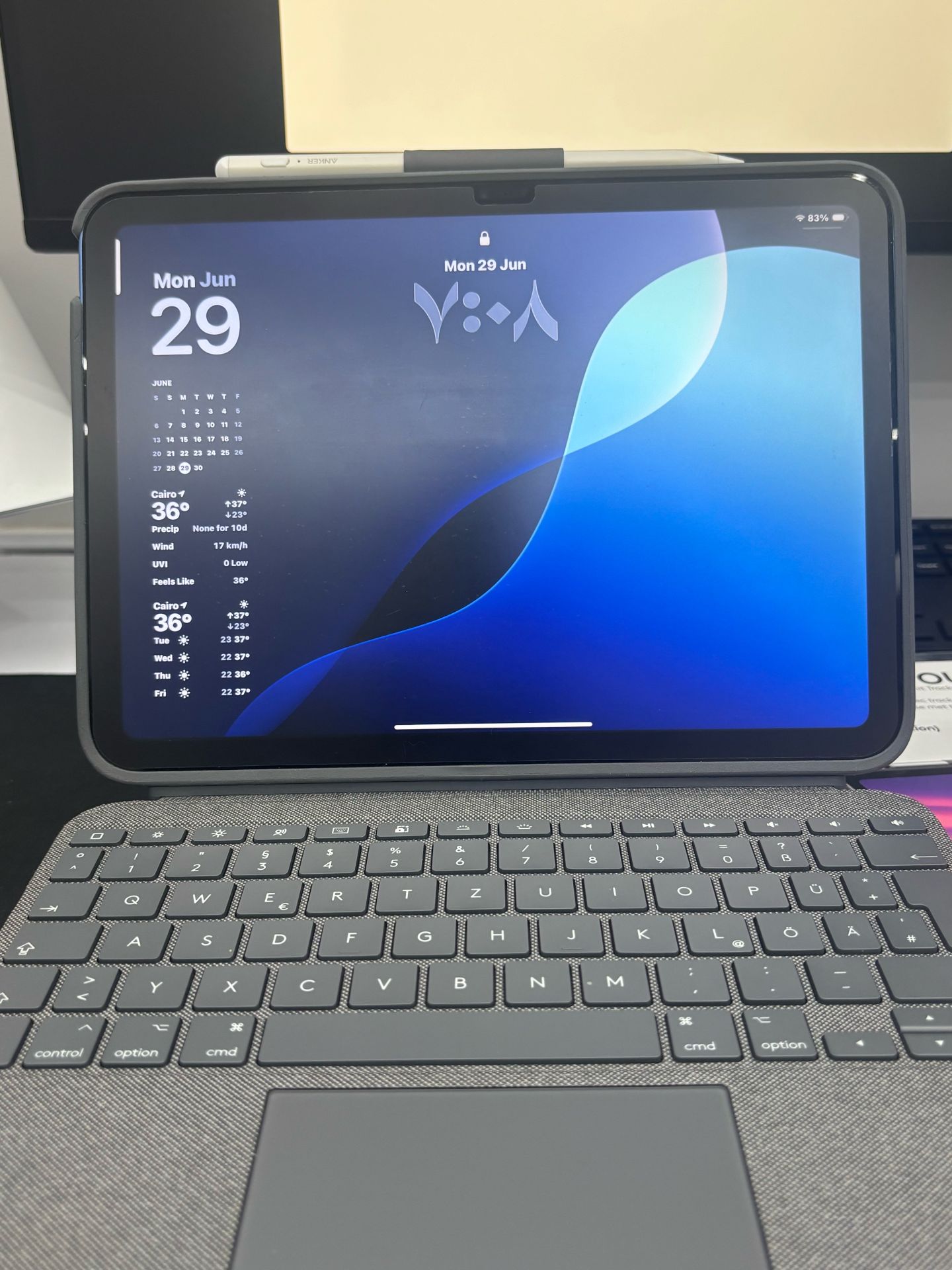 iPad with keyboard case