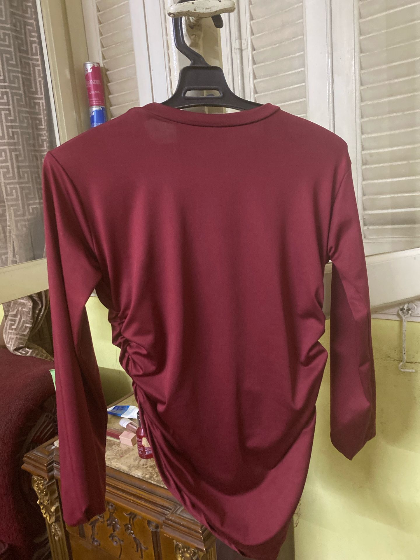 burgandy top