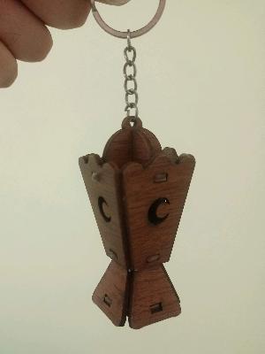 Wooden Keychain with Chain