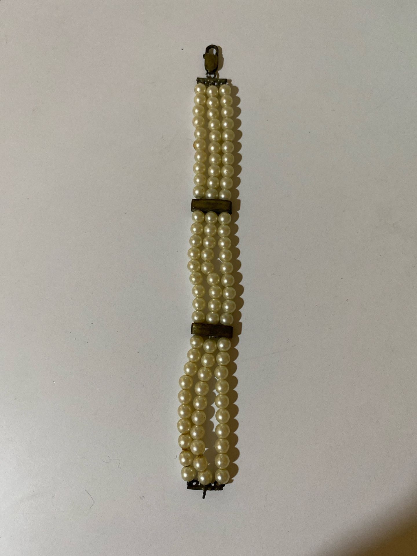 vintage pearl silver bracelet