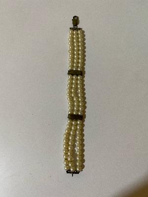vintage pearl silver bracelet