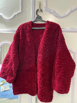 Red Knit Cardigan