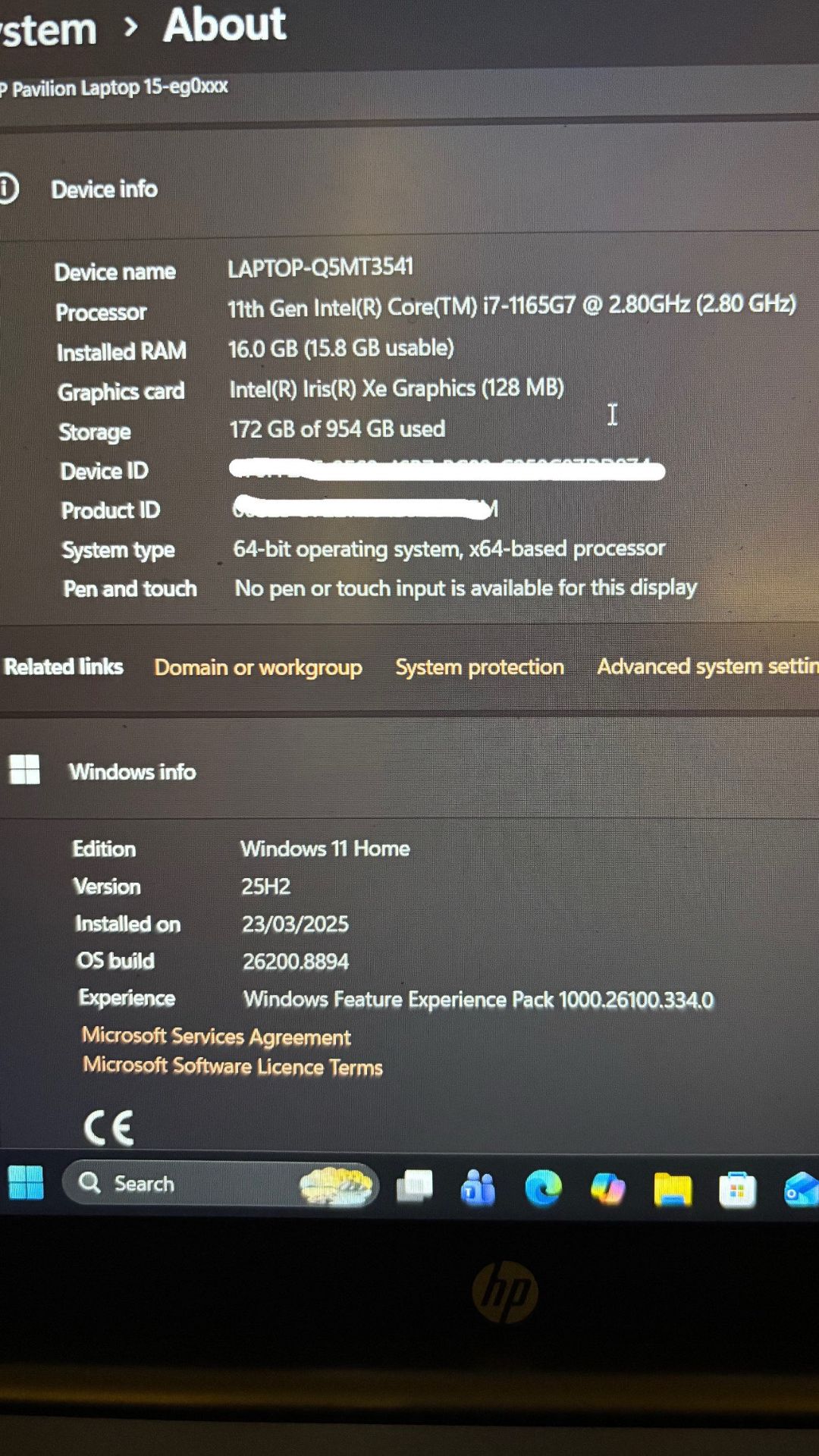 HP pavilion 15-eg0015ne