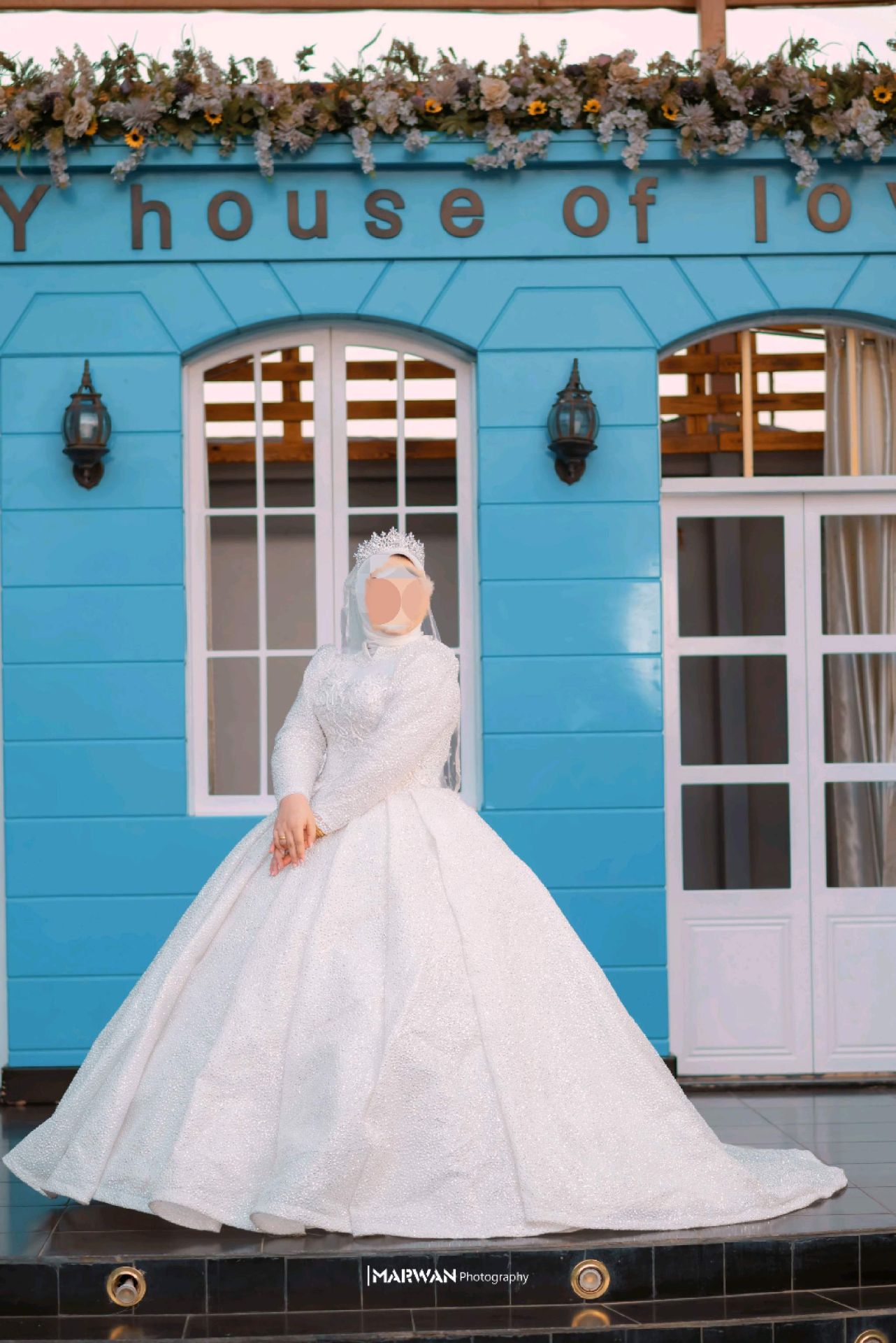 White Embellished Ball Gown