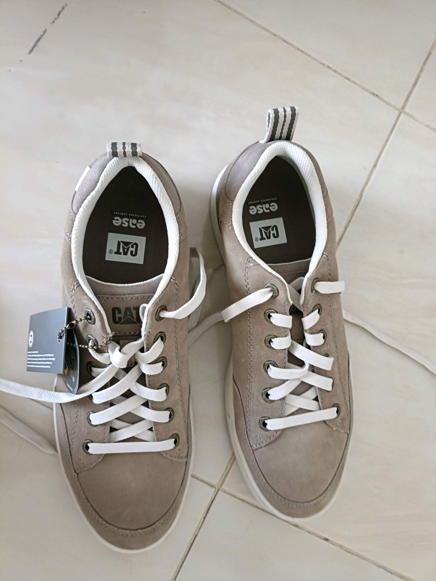 CAT Beige High-Top Sneakers