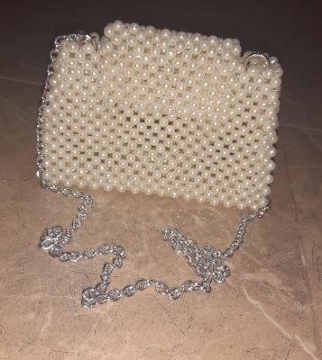 Pearl beaded clutch bag