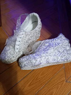 Glitter Sneakers with Laces
