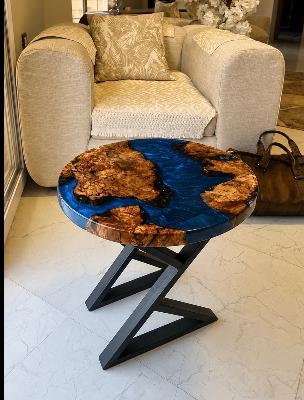 Wood & Resin Round Coffee Table